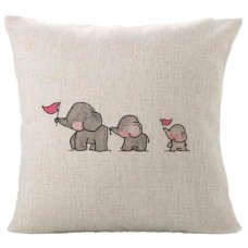 Venta caliente almohada tres elefantes del bebé decoración del hogar almofada Lino cojín lindo Animal gris almohadas 45*45 ali-91220107